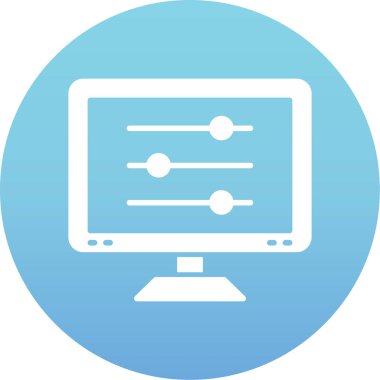 bilgisayar monitörü web simgesi, basit illüstrasyon