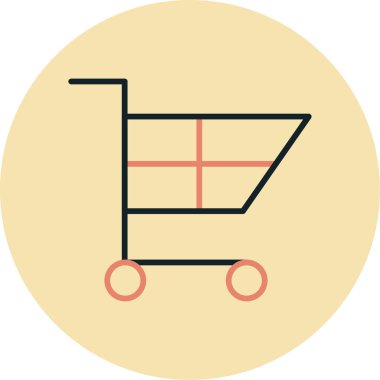 vektör sepeti düz simgesi