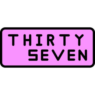 7 numaralı simge vektörü.