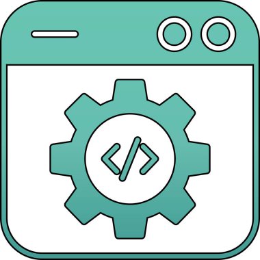 Web geliştirme simgesi, vektör illüstrasyon tasarımı