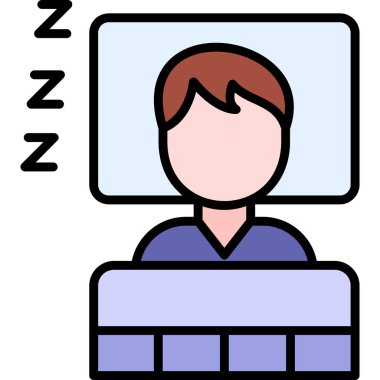 Uyuyan Adam vektör çizgisi simgesi, vektör çizimi