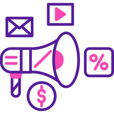 Pazarlama. Web simgesi basit illüstrasyon