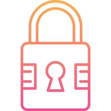 Kilit. Web simgesi basit illüstrasyon