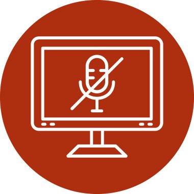 monitör ekranlı mikrofon, basit simge