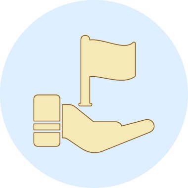 Eldiven simgesi ile el, vektör illüstrasyonu