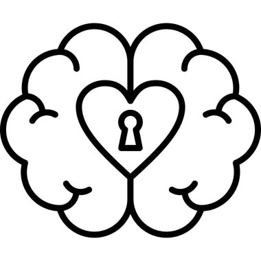 Beyin. Web simgesi vektör illüstrasyonu