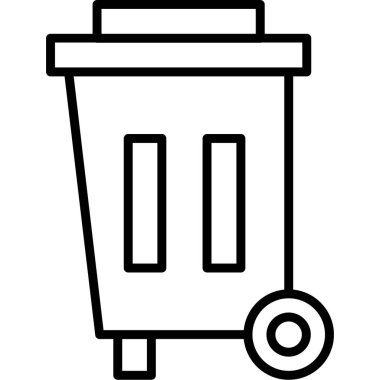 Çöp kutusu vektör satırı simgesi,