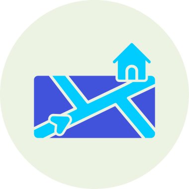 Beyaz bayraklı bir evin vektör çizimi