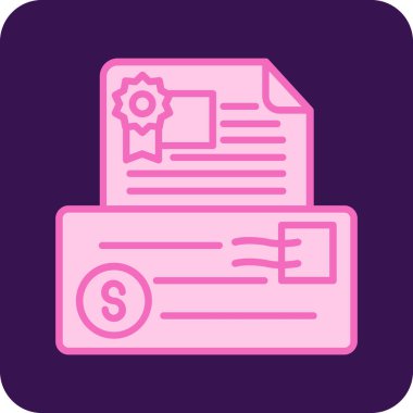 Sertifika. Web simgesi basit illüstrasyon