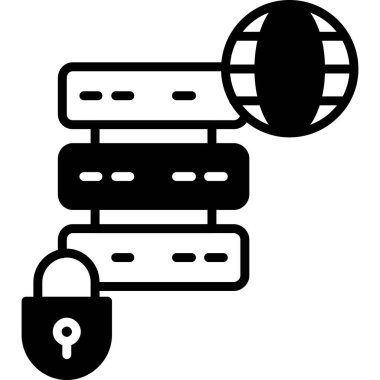 Güvenlik simgesi. Web için basit parola vektör simgesi çizimi