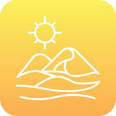 Güneş ve deniz ikonunun vektör illüstrasyonu