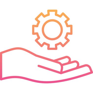 İzole edilmiş tek bir dişli simgesinin vektör çizimi