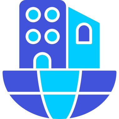 Bina. Web simgesi basit illüstrasyon