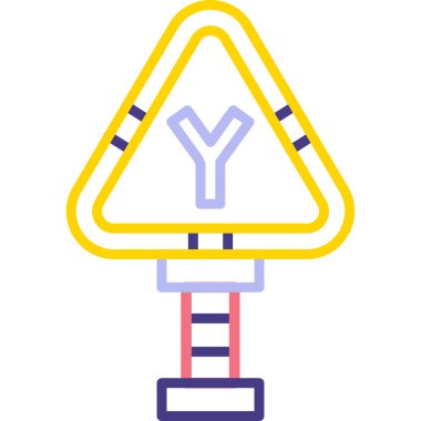 yol bariyeri vektör ince çizgi işareti