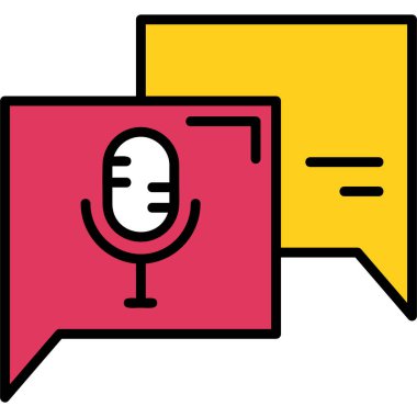 ses yardımcısı simgesi, vektör illüstrasyonu