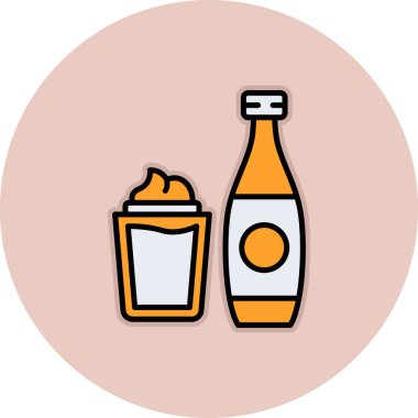 Bir içecek simgesinin vektör illüstrasyonu