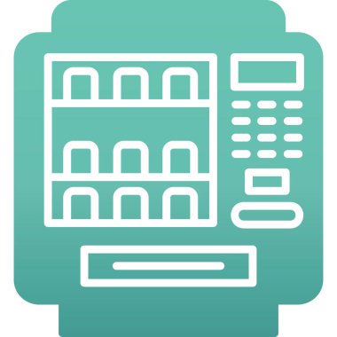 Hesap makinesi vektör simgesi. bicolor düz sembol, cyan ve mavi renkler, yuvarlak açılar, beyaz arkaplan