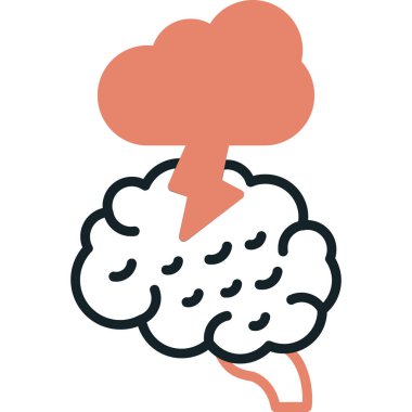 Beyin bulutu zihin simgesi ana hat biçiminde