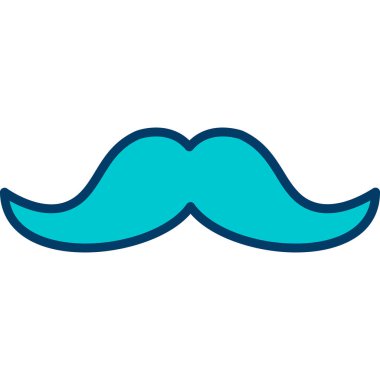 bıyık dolu mavi vektör simgesi tasarımı