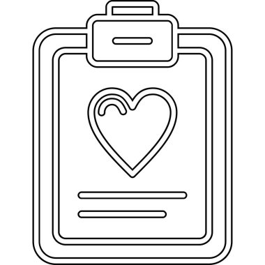 Pano ikonlu kalp. Web tasarımı için pano vektör simgesinin özet çizimi