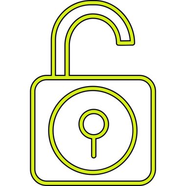 Kilit simgesi. Web için basit asma kilit vektör simgeleri çizimi