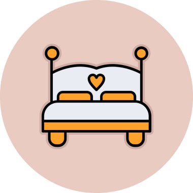 Yatağa. Web simgesi basit illüstrasyon