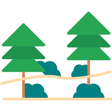 Ağaçlar. Web simgesi vektör illüstrasyonu