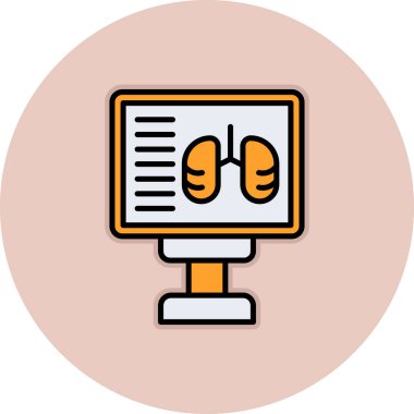 Tıbbi maske vektör illüstrasyon tasarımlı bilgisayar monitörü