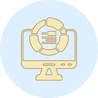 Bilgisayar ekran simgesini ana hat biçiminde izleName