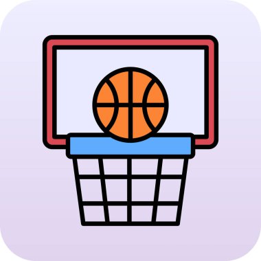 Basketbol topu, beyaz arka planda izole edilmiş karikatür tarzında basketbol ikonu. spor sembolü