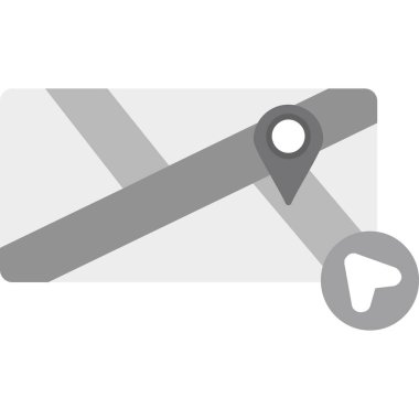 Harita yer düz vektör simgesi