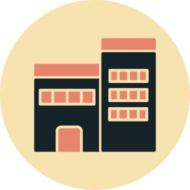 Bina. Web simgesi basit illüstrasyon