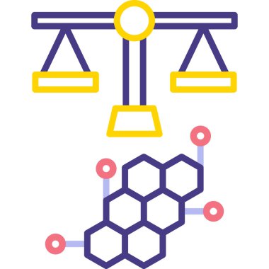 Bir kimyasal molekül simgesinin vektör çizimi