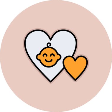 Bebek kalp simge vektör çizim ile