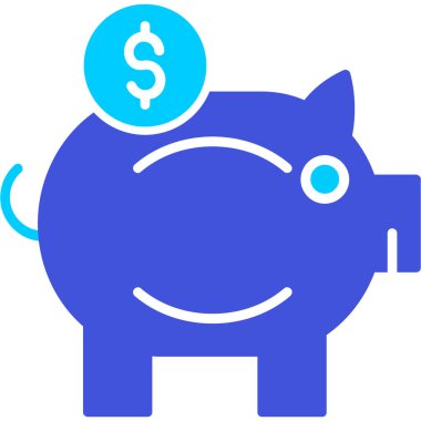 Piggy Bank Düz Vektör Simgesi