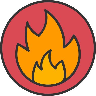 Yangın. Web simgesi basit illüstrasyon