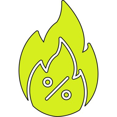 Çizgi film karalaması yeşil alev