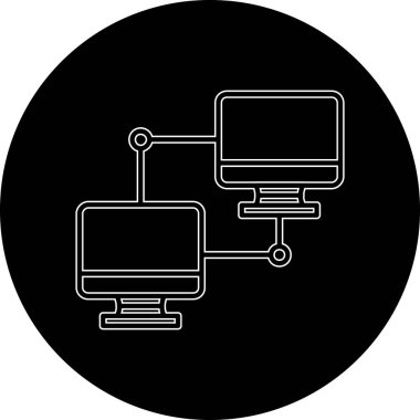 bilgisayar monitörü ikon vektör illüstrasyonu