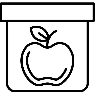 elma meyvesi ikonu vektör özeti çizimi