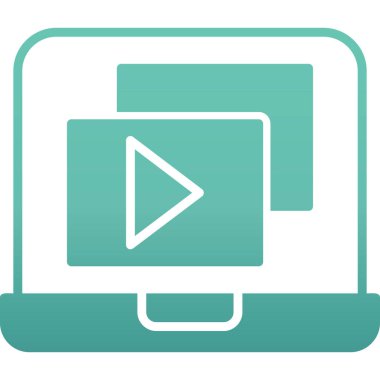 video glif düz vektör simgesi