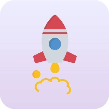 Roket. Web tasarımı basit illüstrasyon