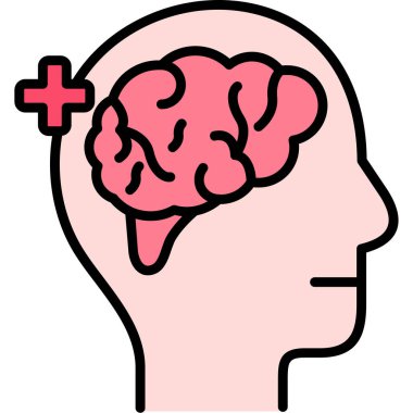 Beyin zihin simgesi, vektör tasarımı