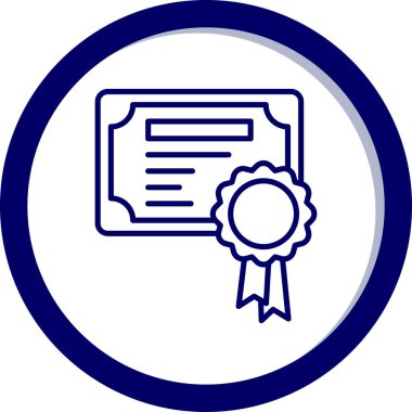Sertifika. Web simgesi basit illüstrasyon