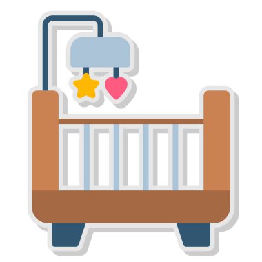 bebek beşiği simgesi, vektör çizimi