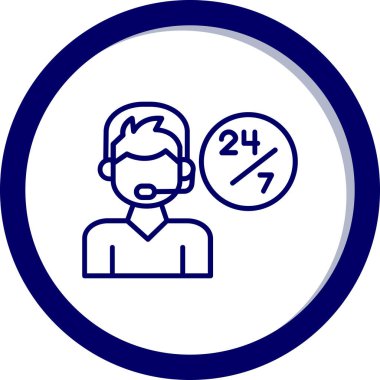 Müşteri servisi simgesi vektör çizgisi