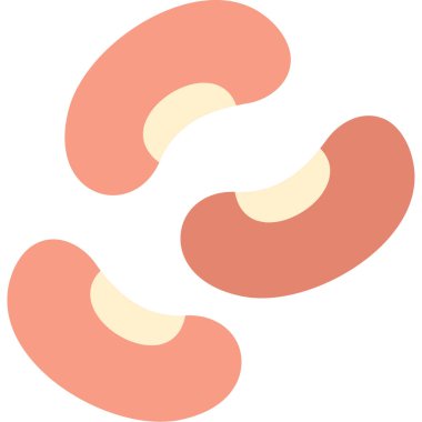 Kahve çekirdeği ikonu düz stil.