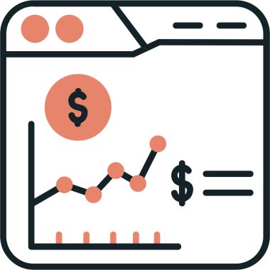 iş büyümesi grafiği simgesi doldurulmuş ana hatlar biçiminde