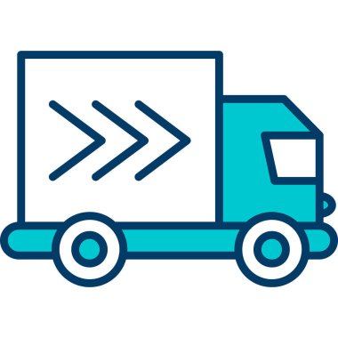 kamyon dağıtım simgesi, vektör illüstrasyonu