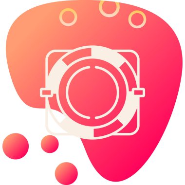 Renkli kamera simgesi beyaz arkaplanda izole edildi. Foto imzası. Soyut çember rastgele dinamik şekiller. vektör illüstrasyonu.