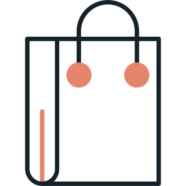 çanta alışveriş simgesi vektör illüstrasyonu